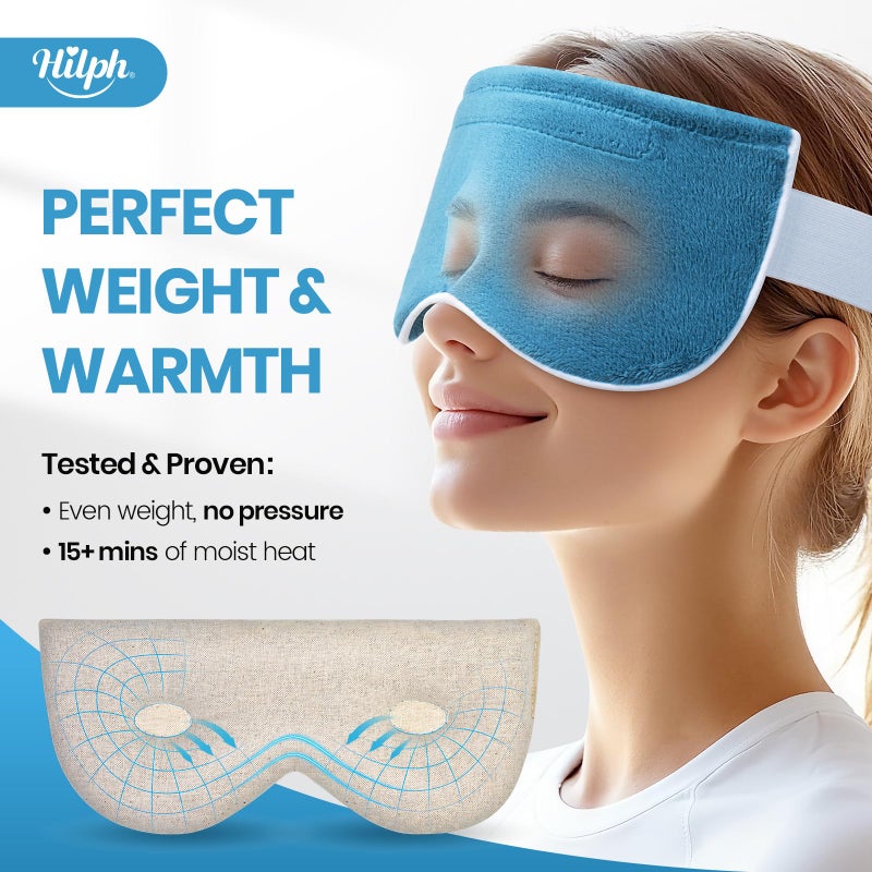 Hilph قناع العين المسخن بالميكروويف هيلف مع تصميم ثلاثي الأبعاد - كبير، تصميم بدون ضغط للعيون الجافة، حرارة رطبة دافئة لضغط العين لتخفيف التهاب الجفن، التعب، الصداع النصفي، مثالي للنوم والتأمل - Image 2