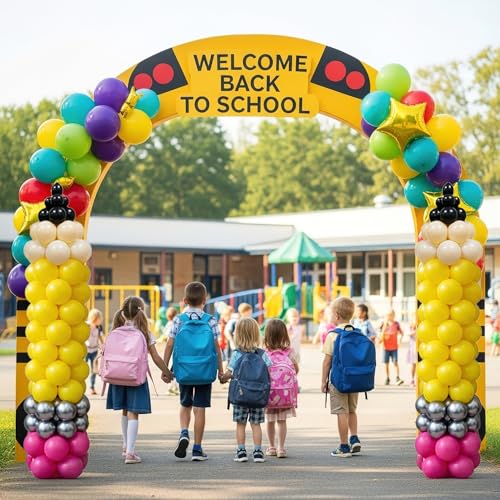 besttideyes Back to School Pencil Balloon Garland Kit - 180Pcs DIY Colorful Latex Balloons for Welcome First Day of School Classroom Kindergarten & Graduation Party Decoration - Image 3