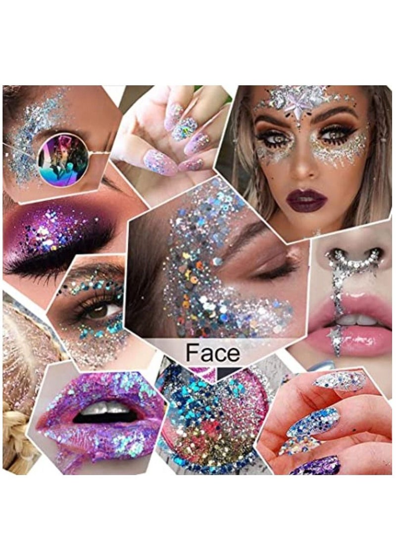 Elaimei White Glitter Body Gel Glitter Gel Art for Decoration Party Festival Can Used on Eye Glitter Hair Body Face for Women 30g  - Image 4