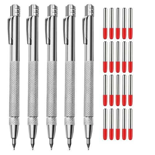 Ofasixx 5+20 Tungsten Carbide Metal Scribe Scriber Tool & Engraving Pen Set, No Need Sharpening, More Accurate&Quicker, Magnetic Design, Metal/Leather/Glass/Wood Layouts Choice - Image 1