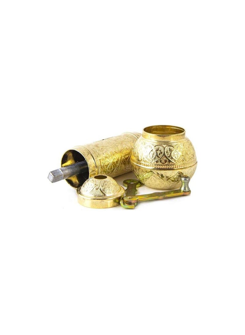 Handmade Ottoman-Style Gold-Colored Copper Manual Coffee Hand Blender – Unique Patterns, Made in Turkey  - Image 2