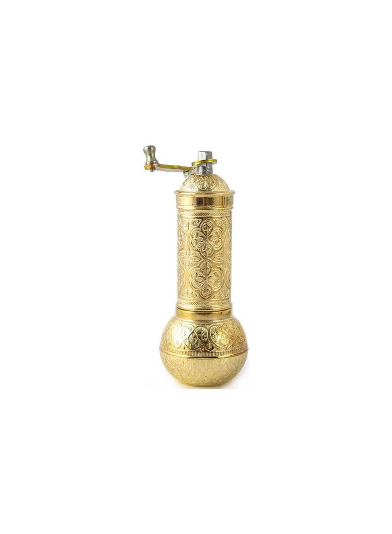 Handmade Ottoman-Style Gold-Colored Copper Manual Coffee Hand Blender – Unique Patterns, Made in Turkey  - Image 1
