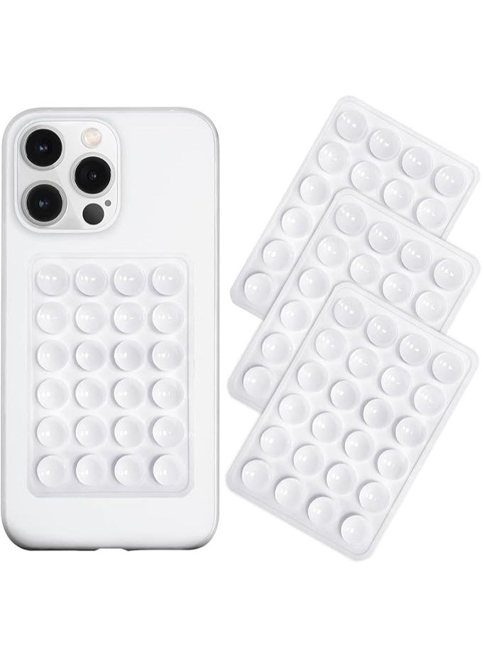 Suction Phone Case Mount, 4Pcs Silicone Phone Suction Grip Compatible with iPhone and Android Cases, Anti-Slip Hands-Free Mobile Accessory Holder, Sticky Phone Grip for Tiktok Videos and Selfies(White) - Image 1