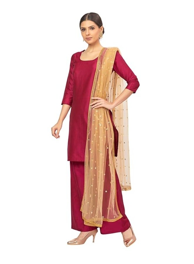 Studio Shringaar Women's Net sequence Embroidered Full Size Dupatta - Image 3