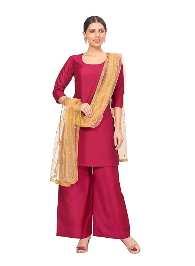 Studio Shringaar Women's Net sequence Embroidered Full Size Dupatta - Image 4