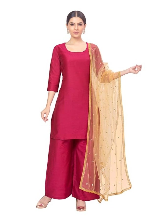 Studio Shringaar Women's Net sequence Embroidered Full Size Dupatta - Image 1