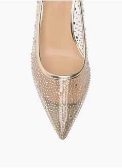 Flora Bella By Shoexpress Womens Crystal Embellished Pointed Toe Pumps With Stiletto Heels Ramadan Collection  - Image 3