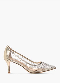 Flora Bella By Shoexpress Womens Crystal Embellished Pointed Toe Pumps With Stiletto Heels Ramadan Collection  - Image 2