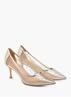 Flora Bella By Shoexpress Womens Crystal Embellished Pointed Toe Pumps With Stiletto Heels Ramadan Collection  - Image 1