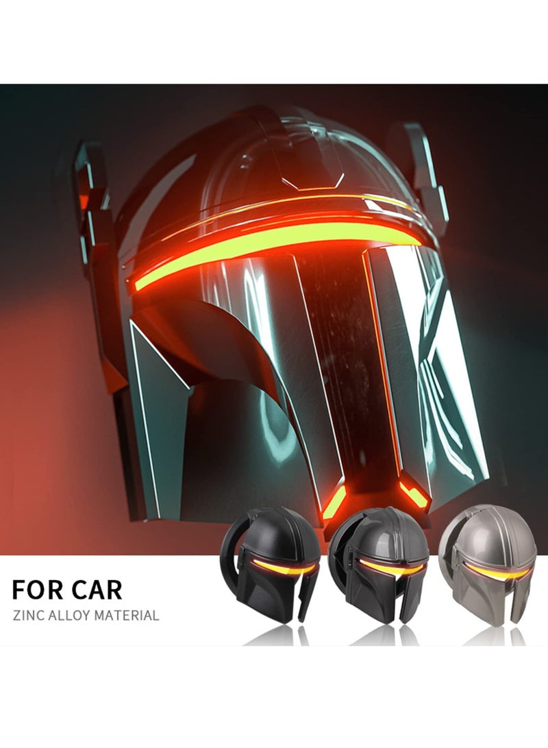 SYOSI Push to Start bu tton Cover for Mando The Mandalorian Star Wars, Car Ignition bu tton Cover, 3D Cool Car Interior Start and Stop bu tton Decoration Ring, Anti Scratch Car bu tton Ring Titanium Black - Image 2