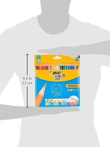BIC Kids Evolution Coloured Pencils, Vivid Colouring, Easy to Sharpen, Extra Resistant BIC, School Supplies, 24 Pack - Image 3