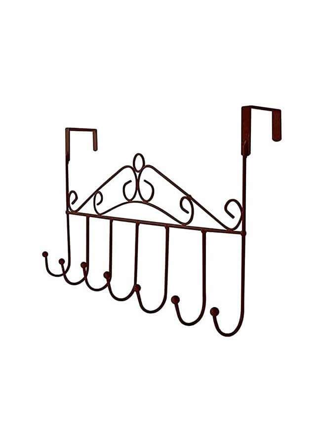 Goodern Over The Door 7 Hook Rack Decorative Organizer Hooks For Clothes Coat Hat Belt Towels Hanger For Home Or Office UseDoor Hook Bedroom Hat Seamless SRack Wrought Iron Towel Storage Rack  - Image 2