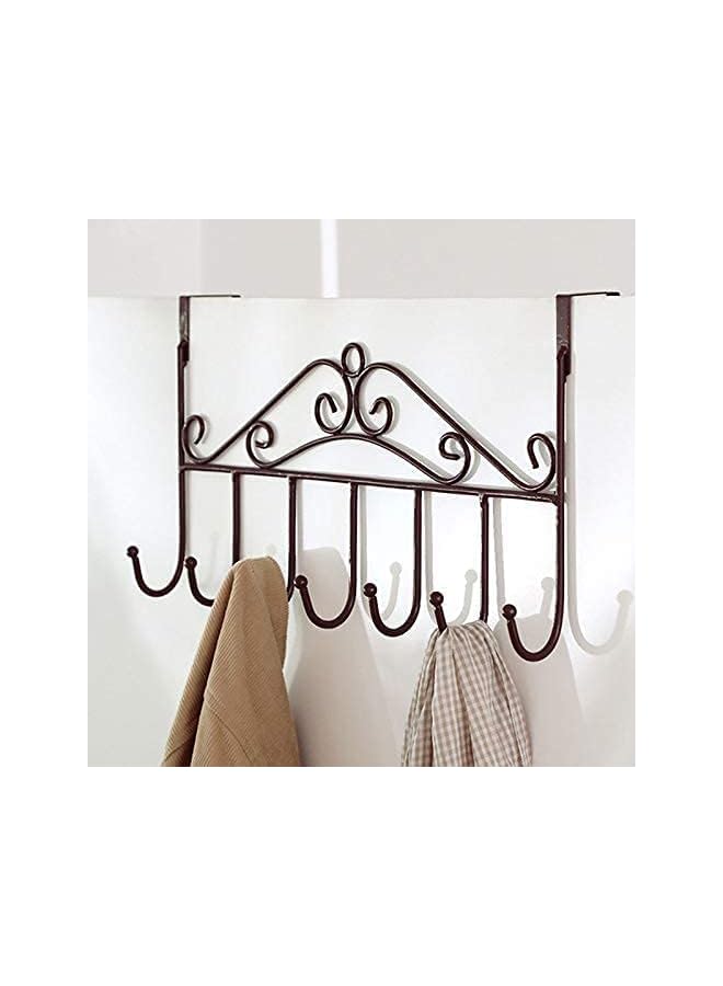Goodern Over The Door 7 Hook Rack Decorative Organizer Hooks For Clothes Coat Hat Belt Towels Hanger For Home Or Office UseDoor Hook Bedroom Hat Seamless SRack Wrought Iron Towel Storage Rack  - Image 3
