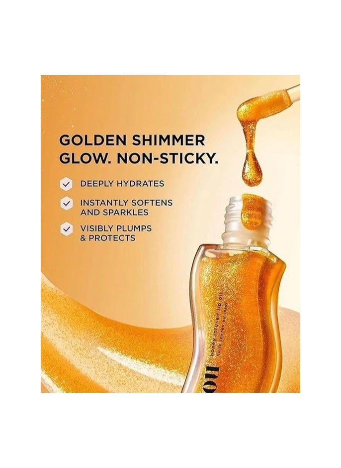 Gisou Gisou Golden Shimmer Glow Honey Infused Lip Oil - Hydrating, Nourishing, and Naturally Enhancing Formula for Luxurious Lips 0.27 oz 8 ml  - Image 4