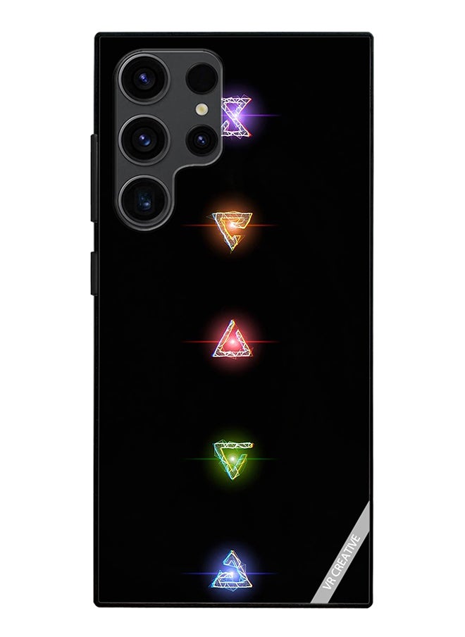 VR CREATIVE - Protective Case Cover For Samsung Galaxy S24 Ultra Neon Lights Diamond Shapes Design Multicolour - Image 1