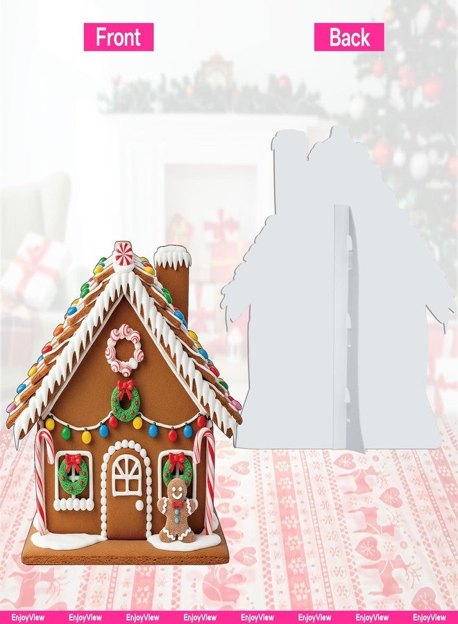 EnjoyView Christmas Life Size Cardboard Cutout Standup Gingerbread House 3FT Xmas Standee Party Photo Prop, Indoor & Outdoor Holiday Decor, Coroplast, 1 Piece - Image 3