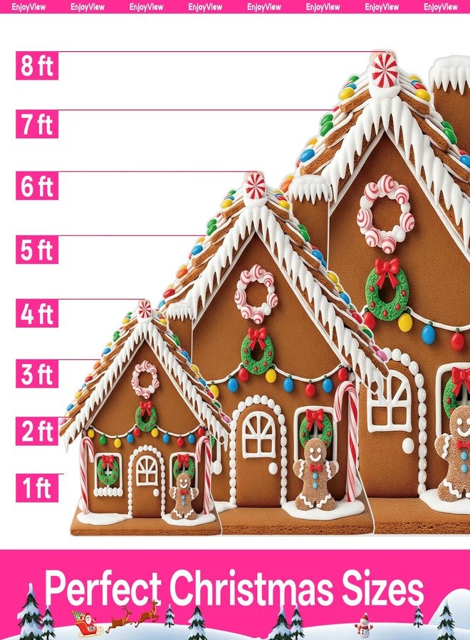 EnjoyView Christmas Life Size Cardboard Cutout Standup Gingerbread House 3FT Xmas Standee Party Photo Prop, Indoor & Outdoor Holiday Decor, Coroplast, 1 Piece - Image 2