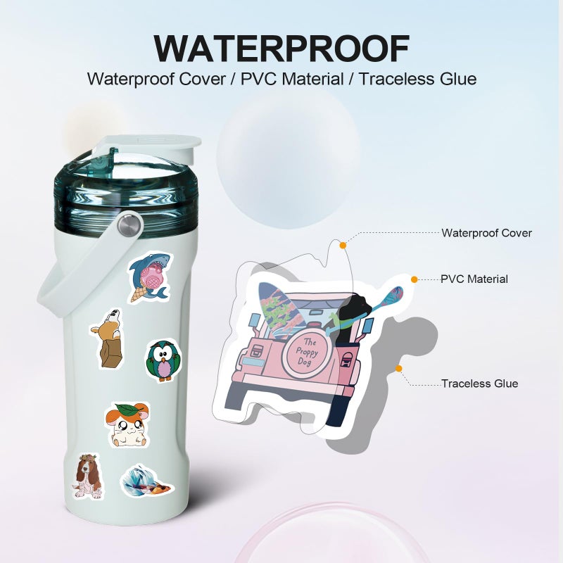 Arme 400Pcs Animal Stickers Pack, Cute Animal Stickers Waterproof, Pet Stickers for Toddlers Kids Teens Girls Boys, Colorful Vinyl Stickers for Water Bottles Computer Skateboad Phone Notebooks - Image 4