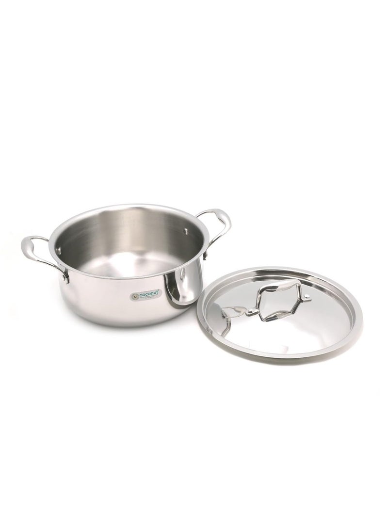 Coconut Triply Stainless Steel Stew Pot with SS Lid | Induction & Gas Compatible | Even Heating Stockpot for Healthy Cooking (5 Litre) - Image 4