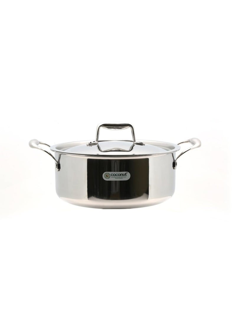 Coconut Triply Stainless Steel Stew Pot with SS Lid | Induction & Gas Compatible | Even Heating Stockpot for Healthy Cooking (5 Litre) - Image 3