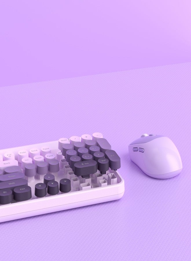 مايجغي لوحة مفاتيح وماوس لاسلكيان، أغطية مفاتيح دائرية، تصميم كلاسيكي مستوحى من آلة الكتابة، 104 مفتاح، لوحة مفاتيح كاملة الحجم، توفير تلقائي للطاقة، اتصال لاسلكي بتردد 2.4 جيجاهرتز، متوافق مع أنظمة ماك/ويندوز/الكمبيوتر الشخصي - Image 5