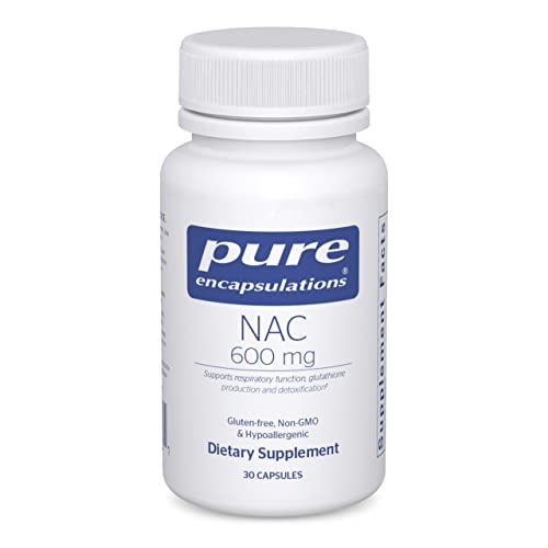 Pure Encapsulations NAC 600 mg NAcetyl Cysteine NAC Supplement for Lung Health Immune Support Liver Support Antioxidants with Freeform NAcetylLCysteine 30 Capsules