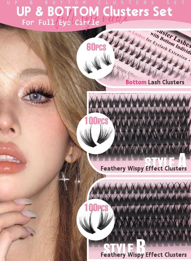Goddvenus Wispy Eye Lash Clusters Kit Natural Cluster Eyelash Extensions Kit False Eyelash Clusters Fluffy DIY Individual Lash Extensions Kit C Curl - Image 4