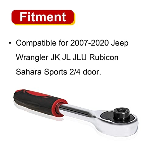 Sporthfish Hard Top Screws Door Removal Torx Set Tool Kit Compatible for 2007-2024 Jeep Wrangler JK JL Rubicon Sahara Sports 2/4 Door Replace 68361574AB 82214166AB - Red - Image 2
