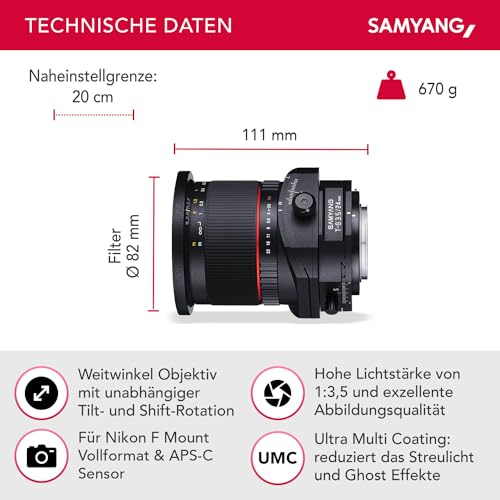 Samyang TILT/Shift Lens 24mm F3.5 ED AS UMC for Nikon - Image 2