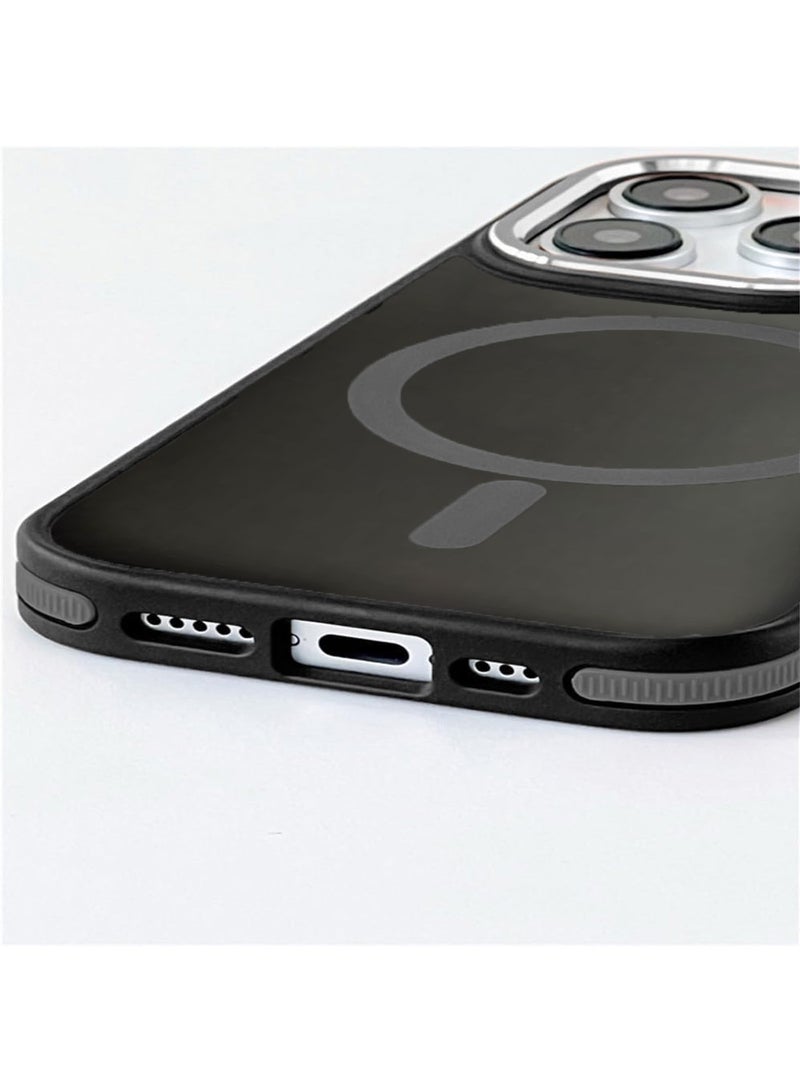 Techie Translucent Magsafe Back Cover Case with Raised Metal Camera Lens Protector for Apple iPhone 16 Pro - Military Grade Drop Protection, Anti-Fingerprint and Anti-Yellowing – Matte Black - Image 3