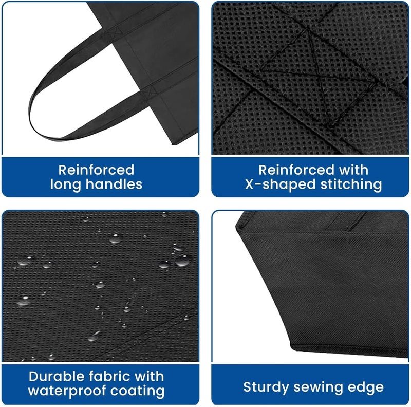 WISELIFE Reusable Grocery Shopping Bags 10 Pack Large Foldable Tote Bags Bulk, Eco Produce Bags with Long Handle for Shopping Groceries Clothes (Plaid D) - Image 5