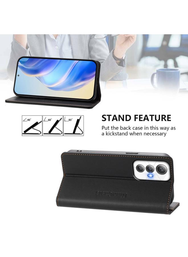 اس-توب جراب لهاتف Cubot Max 5 RC01 مصنوع من الجلد ثنائي الطي مع خاصية الشفط المغناطيسي بتقنية RFID - Image 4