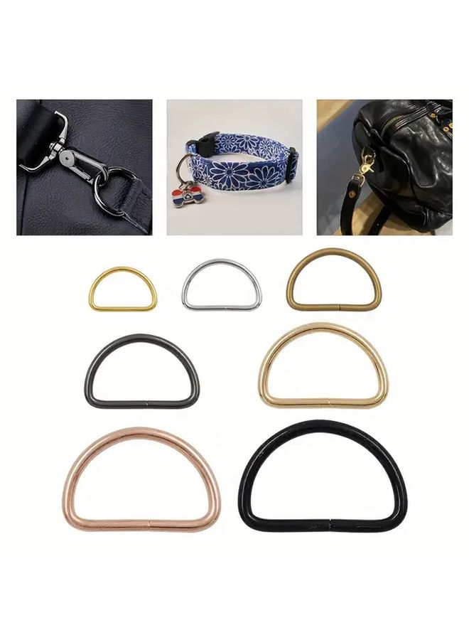 Copper Metal D Rings 100pcs Assorted Sizes Including 38mm For DIY Jewelry Handbag Hardware - Image 1
