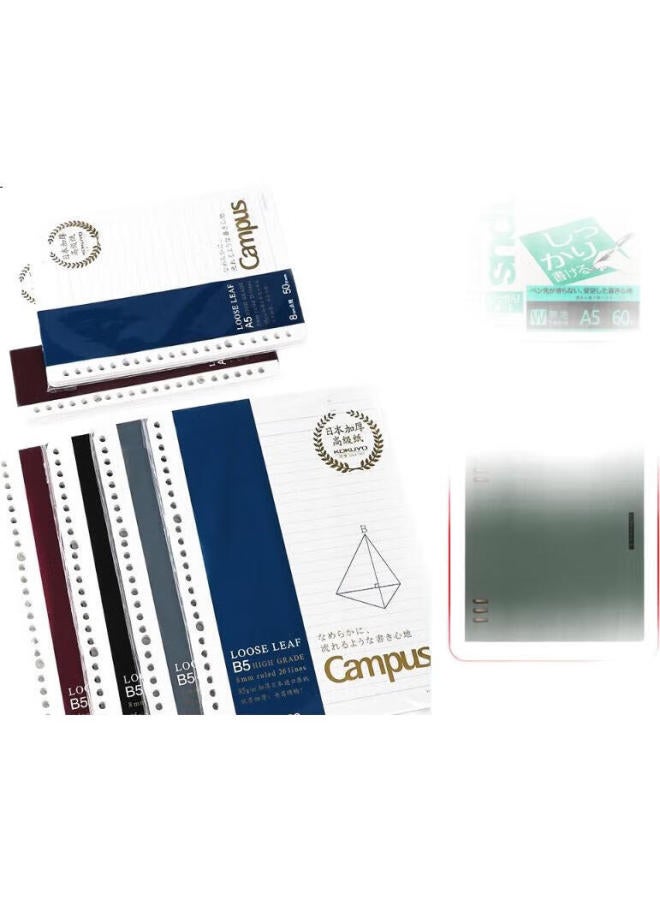 Kokuyo A5 Loose-Leaf Paper, Campus Refill Notebook, High-Quality Inner Pages, 8Mm Dotted Line, 21 Lines, 50 Sheets Per Book, Wcn-Clh3511 - Image 3