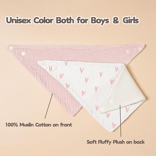 Susurration Muslin Baby Drool Bibs 6Pack Soft Triangular Adjustable Baby Bandana Bibs for Unisex Girls & Boys (Spring Garden) - Image 3