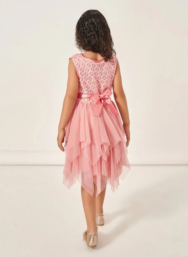 Styli Tiered Tulle Dress