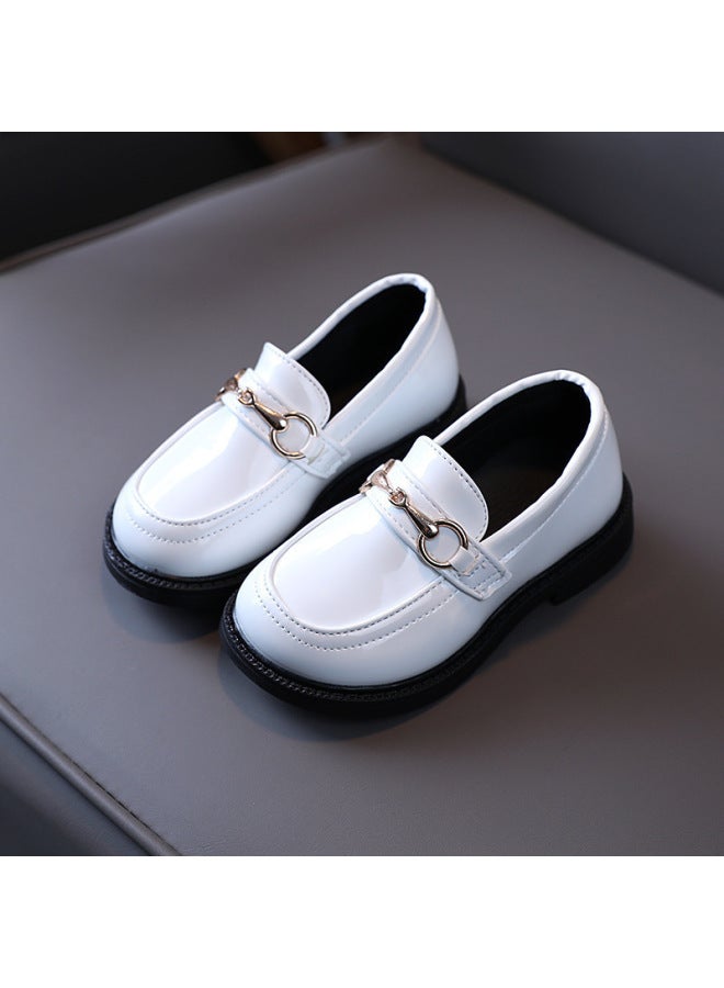 Children's Bright Leather Shoes Baby Host Performance Hollow Lace-up Children's Shoes Fashion Boys Stick Pu Leather Shoes Hair