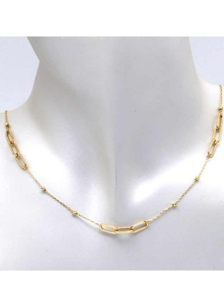 Gold Zone - Real Gold Paper Clip Necklace - Image 1