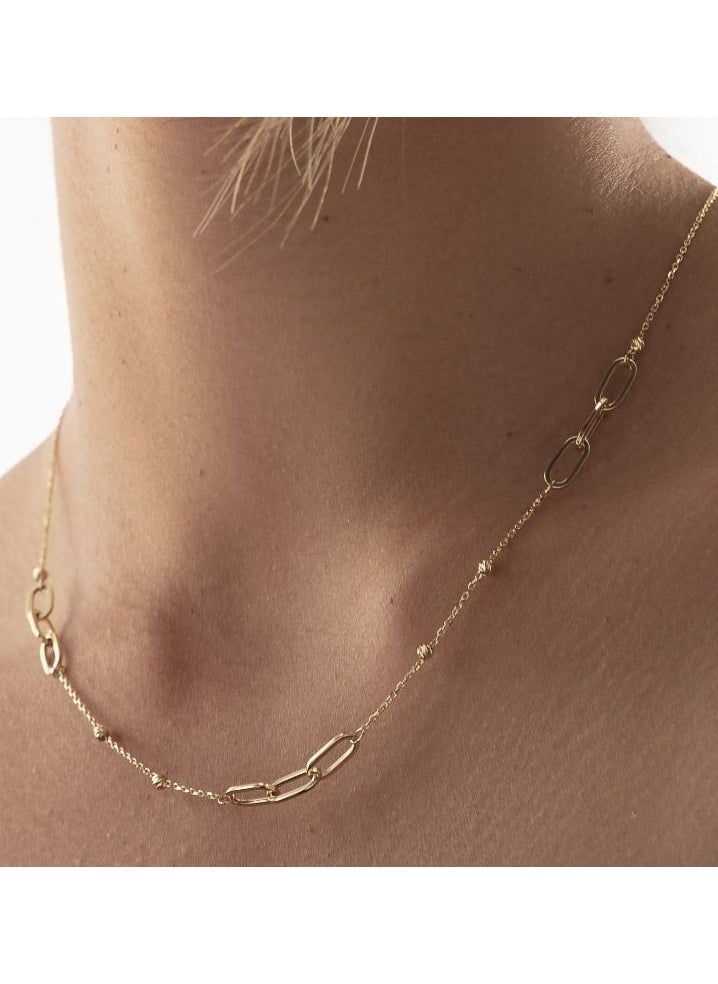 Gold Zone - Real Gold Paper Clip Necklace - Image 1