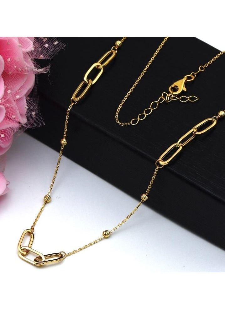 Gold Zone - Real Gold Paper Clip Necklace - Image 1