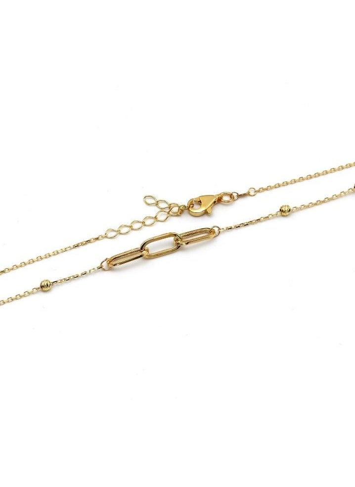 Gold Zone - Real Gold Paper Clip Necklace - Image 1