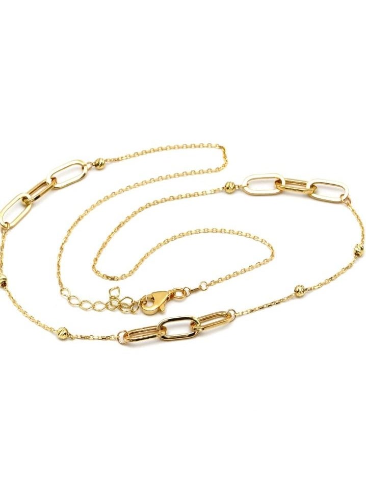 Gold Zone - Real Gold Paper Clip Necklace - Image 1