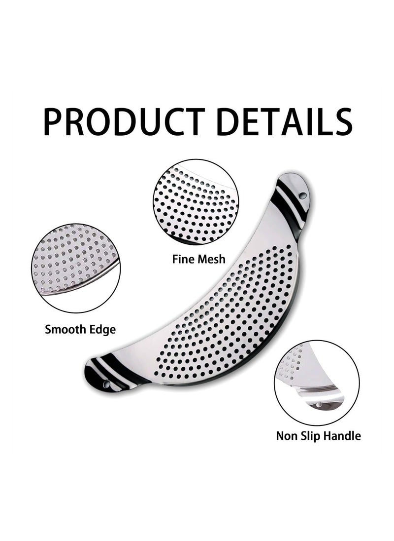 Y&D Half Moon Pot Strainer Stainless Steel, 2 Pack Pasta Strainer, Heat Resistant Food Colander for Draining Spaghetti, Pasta, Noodles, Vegetables, Suitable Pots or Containers Up to 10 Inches  - Image 3