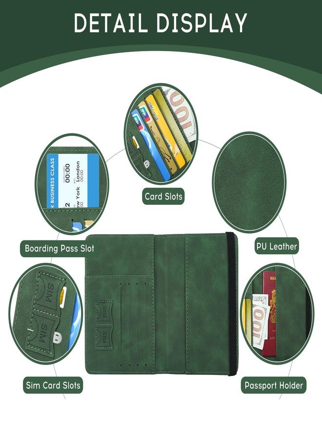 ILIYAH-Passport Cover-Passport Holder Travel Wallet-RFID Blocking Passport Case Travel Accessories Card Holder Wallet Unisex Travel Gifts, Green, 4.33 x 5.9 x 0.39 inches, Casual - Image 4