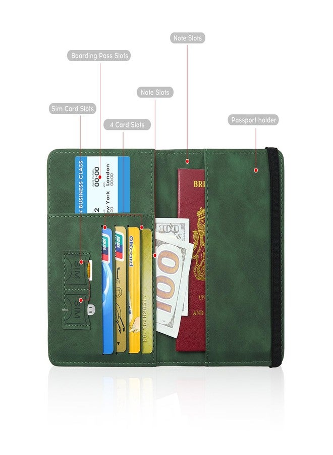 ILIYAH-Passport Cover-Passport Holder Travel Wallet-RFID Blocking Passport Case Travel Accessories Card Holder Wallet Unisex Travel Gifts, Green, 4.33 x 5.9 x 0.39 inches, Casual - Image 5