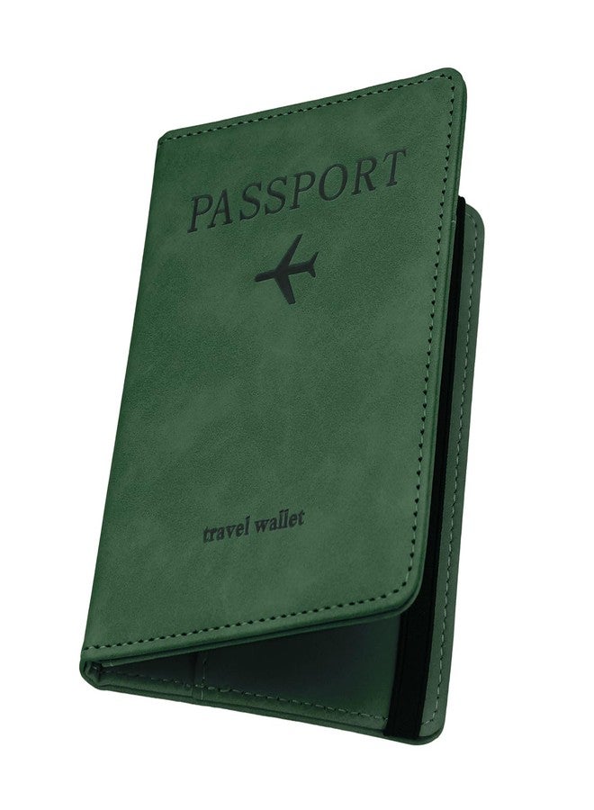 ILIYAH-Passport Cover-Passport Holder Travel Wallet-RFID Blocking Passport Case Travel Accessories Card Holder Wallet Unisex Travel Gifts, Green, 4.33 x 5.9 x 0.39 inches, Casual - Image 1