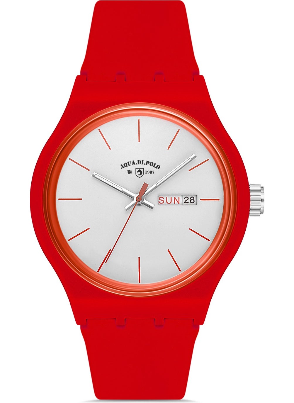 Aqua Di Polo 1987 APWR031805 Red Unisex Silicone Wristwatch  - Image 1