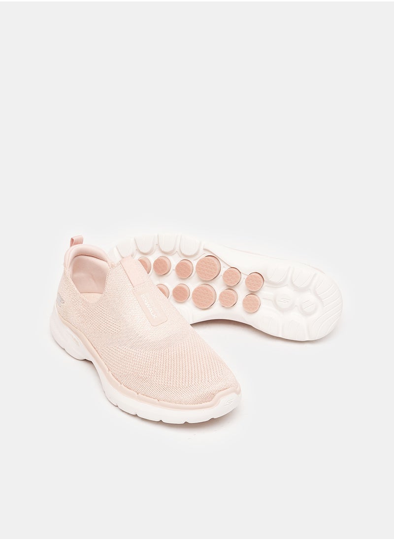 SKECHERS - SKECHERS GO WALK 6 - GLIMMERING SLIP-ON SNEAKERS FOR WOMEN IN LIGHT PINK - Image 1