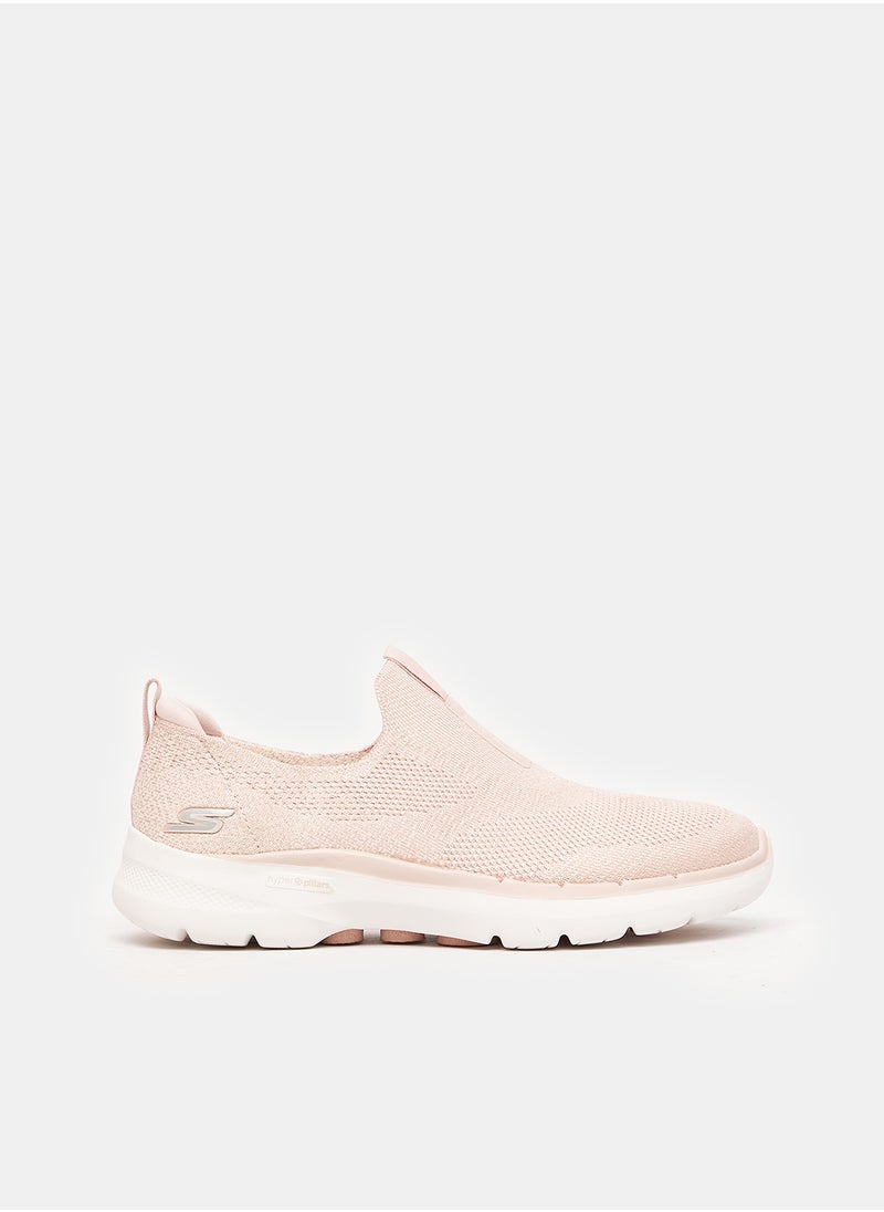 SKECHERS - SKECHERS GO WALK 6 - GLIMMERING SLIP-ON SNEAKERS FOR WOMEN IN LIGHT PINK - Image 1