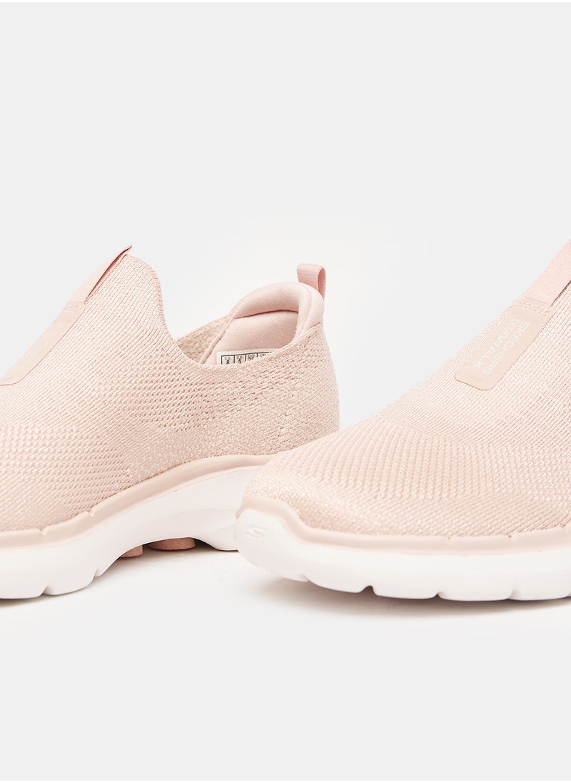SKECHERS - SKECHERS GO WALK 6 - GLIMMERING SLIP-ON SNEAKERS FOR WOMEN IN LIGHT PINK - Image 1